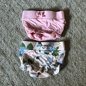 Angel Dear High Waist Shorts set of 2.  Solid pink & hydrangea print. Like new!